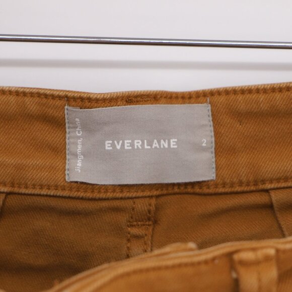 EVERLANE Cropped Straight Short Pant Golden Brown Size 2 - Picture 6 of 10